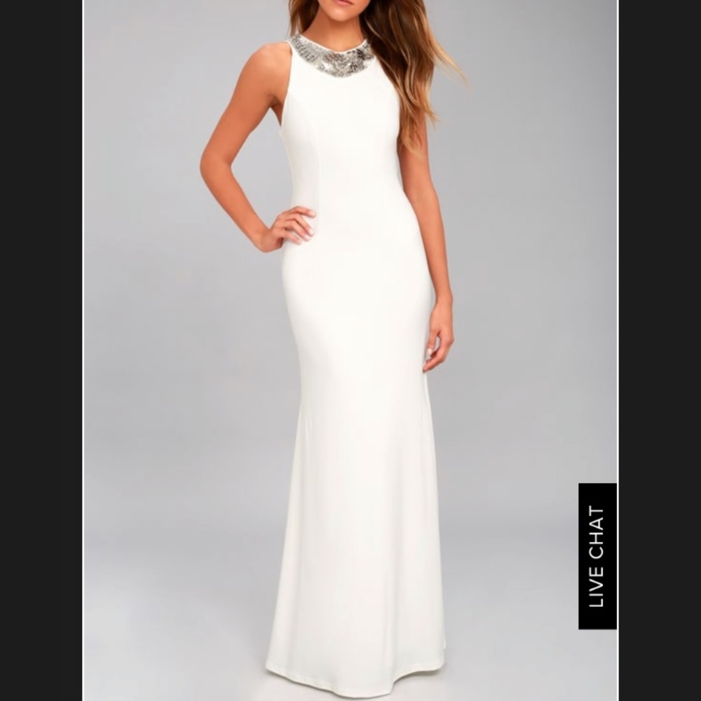 RARE Lulu’s Maxi dress w beading. Size small. Prom wedding